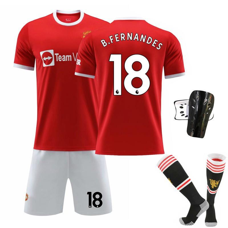 21-22 Červení ďáblové Domácí dres č.. 7 C Ronaldo 8 B Fee 10 Rashford Fotbalový potisk
