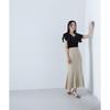Natural Beauty Basic Ruffled Docking Knit Navy Women's Sweater,
