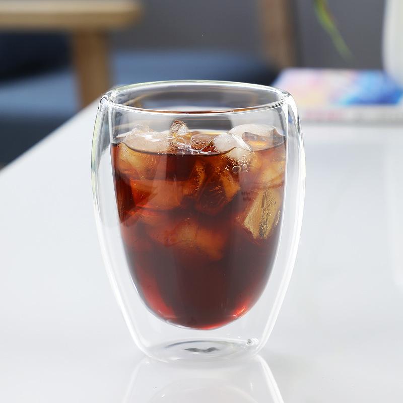 Heat Resistant Double Wall Glass Cup 80-450Ml Beer Milk Coffee Water Cups Transparent Cup Wholesale Glass Drinkware Mug