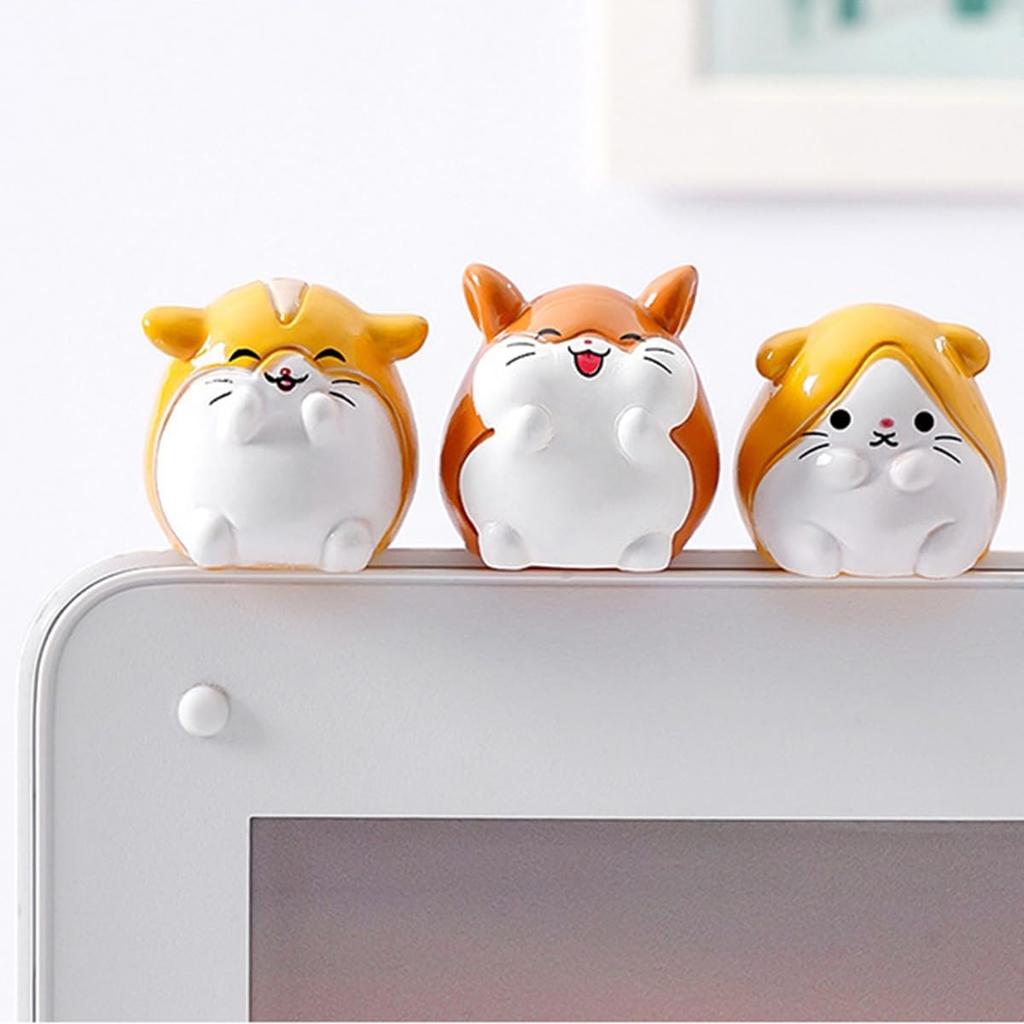 Set of 6 Mini Resin Hamsters Cute Car Accessories for Men Women, Funny Car Interior Ornaments for Car Rearview Mirror Dashboard Decorations