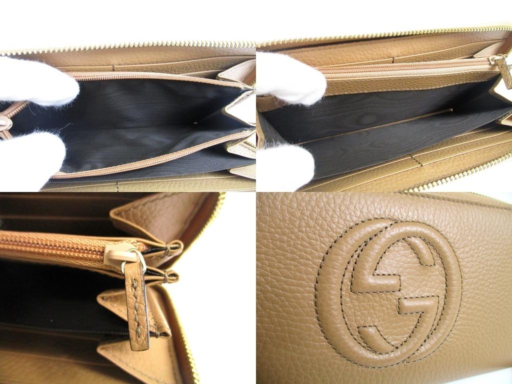 Authentisches GUCCI Interlocking G Schwarzes Leder Rundum-Reißverschluss Langbörse #a846 Aufgearbeitet