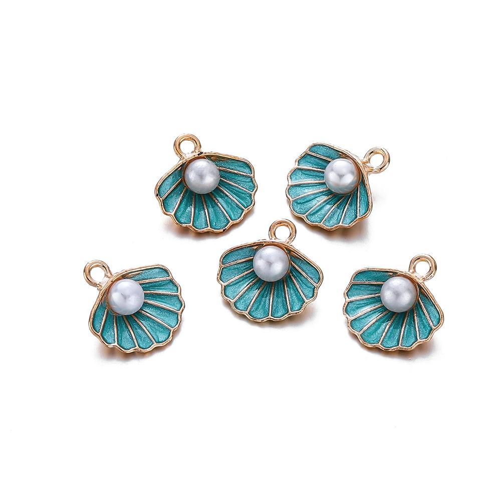 10Pcs Ocean Starfish Shell Charms With Imitation Pearl Pendants For Necklace Bracelet Pendants DIY Jewelry Making Accessories