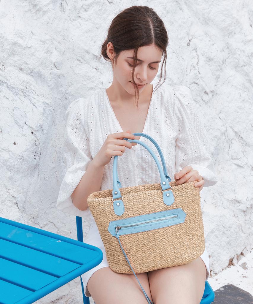 Badgigi Santorini Mini Tote Bag, Sky Blue
