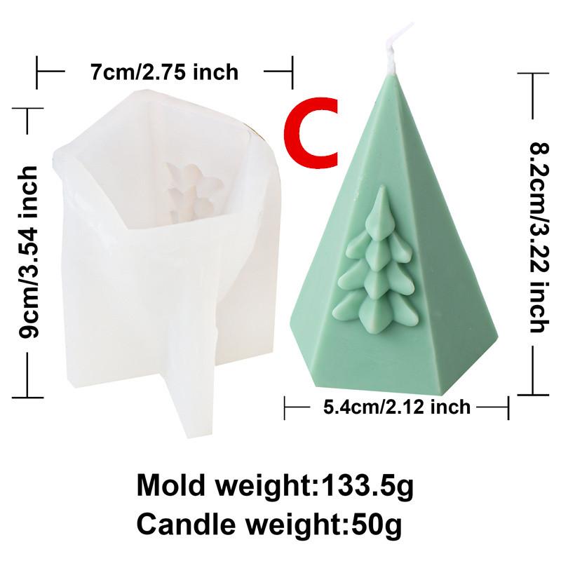Christmas Silicone Molds Candles Triangle Christmas Tree Snowflake Styles DIY Home Decor Aromatherapy Candle Plaster
