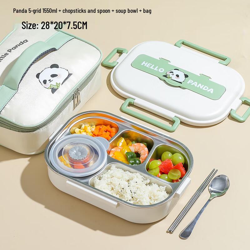 LEXIAOMAN 304 Stainless Steel Insulated Divided Lunch Box