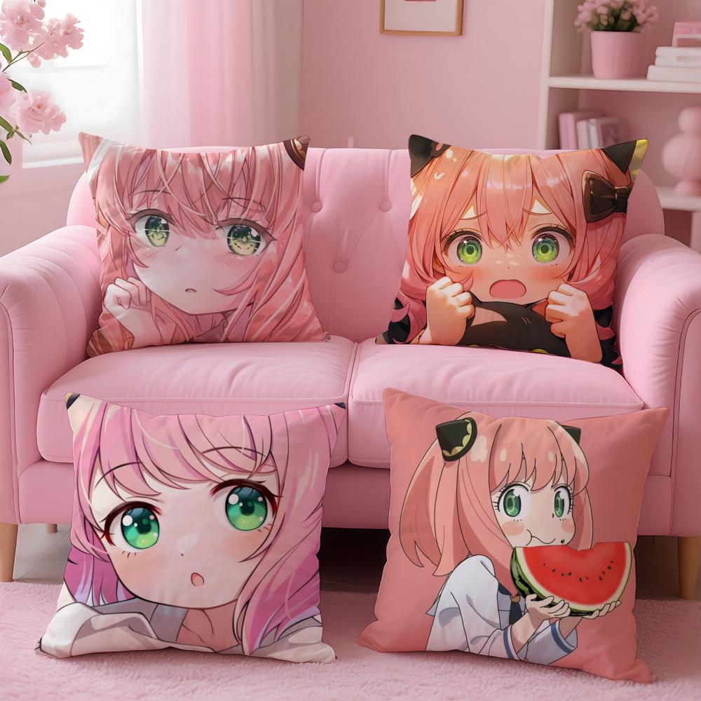 Anime Cute S-Spyx Family Pillow Case Plush Fabric Soft Double-Sided Printed Sofa Warm Winter Home Gift Cushion Cover