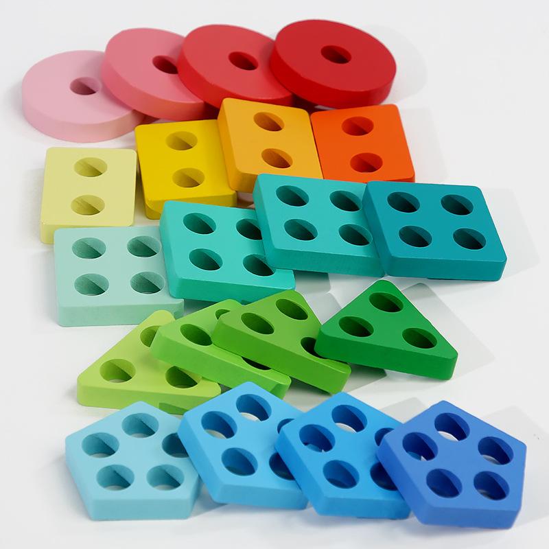 Wooden Magnetic Position Pen Labyrinth Children Color Classification Geometric Shape Set Post Logarithm Board Educational Toys