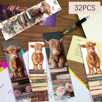 32pcs, Quirky Yak Bookmarks, Perfect for Teachers, Readers, and Book Lovers, Ideal for Gifts, Parties, and Birthdays.