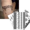Tattoo-Aufkleber Party Schwarz Ausgehöhlte Spitze Tattoo-Aufkleber Wasserdicht Henna-Tattoo