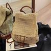 Große Kapazität, lässig, vielseitig, handgewebt, Stroh, doppelt verwendbar, minimalistischer Rucksack, einzelne Schultertasche – modische Bohemian-Strandtasche
