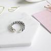 BFCLUB  Silver Color Wide Chain Rings Silver Vintage Wild Square Strip Chain Open Rings for Women Fine Jewelry Gift