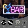 Neon Bar Signs for Home Bar, Neon Signs for Wall Decor Led Neon Light Beer Cocktail USB Powered with Dimmer & Switch, Light Up Neon Wall Signs for