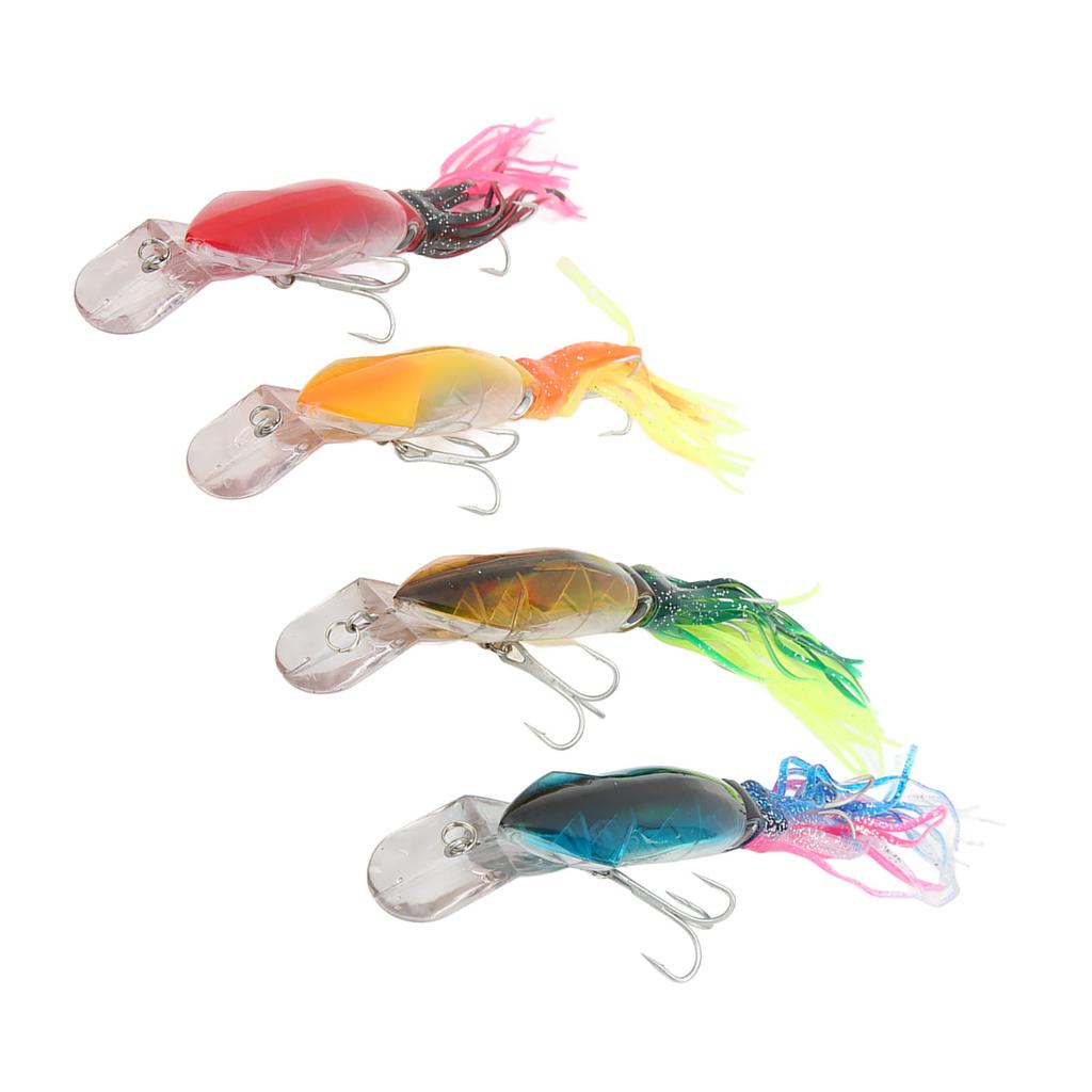 4Pcs 23cm Squid Fishing Lure Plastic Artificial Fishing Lure Bait for Outdoor Saltwater Freshwater