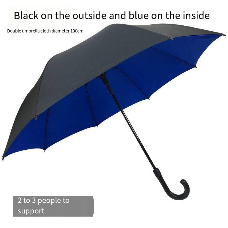 30 "automatic straight handle. Curved handle double layer golf business umbrella Large double men's umbrella windproof umbrella