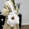 Cute Furry Bear Handbag Solid Color Cartoon Shoulder Pouch Soft Capybara Plush Bag  Friends