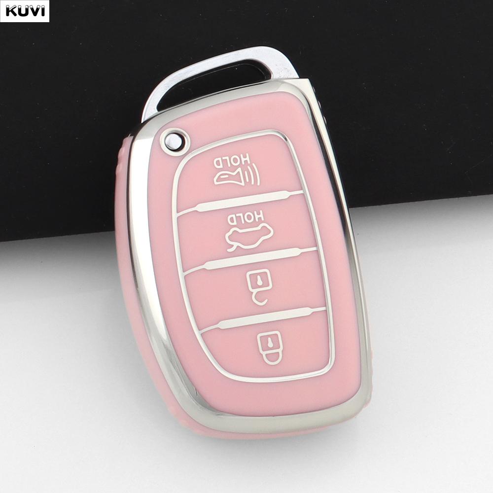 EEJQ9 Hot TPU Car Smart Key Case Cover For Hyundai Tucson Santa Fe Rena Sonata Elantra Creta Ix35 Ix45 I10 I30 I40 Keychain Holder Fob