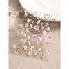 1Pc Spring And Summer Hot Stamping Flower Heart-Shaped Nail Art Stickers White Flowers, Hollow Heart-Shaped Nail Art Decal