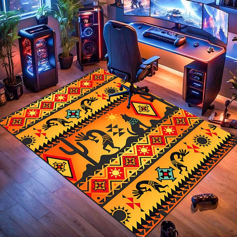 Ancient Egyptian-themed rug, suitable for living room, bedroom, game room, computer room and home décor.