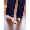 Fashion Womens Pu Flat Sandals With Pointed Tips And Solid Color Design For Summer Casual Comfort