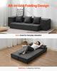 Folding Sofa Bed 3-in-1 Foldable Couch Bed with 3 Pillows Dark Grey Twin