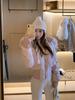 Korean style waist short cotton-padded clothes women's hooded big fur collar autumn and winter small people looking thin cotton-padded jackets are ava