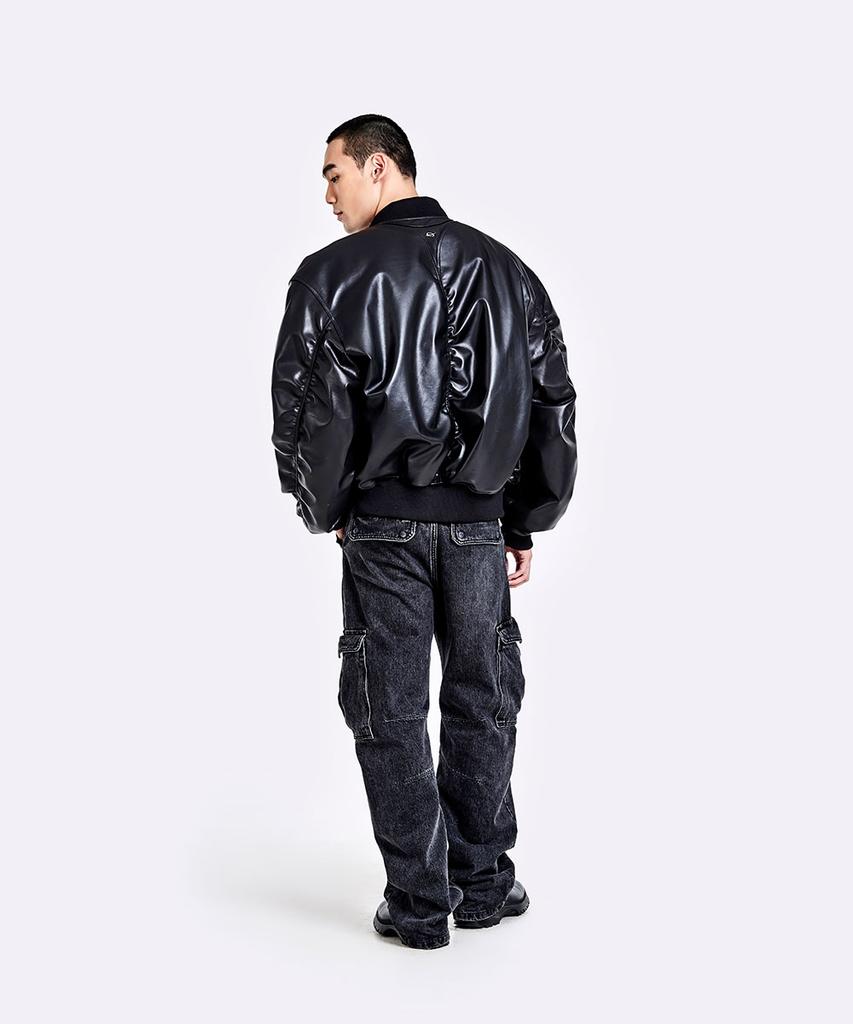 51Peosenteu Denim Cargo Pants - Washed Black