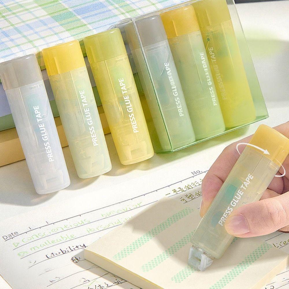 3pcs/set 360° Rotation Head Dot Glue Tape Large Capacity Dispensing Pen  School Supplies