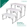 Folding Table Public Use Solid 120 X 60 X 48/61/74cm Adjustable Height. Portable, HDPE Board 4 Adults, Multipurpose Garden Catering The HomeWeeks