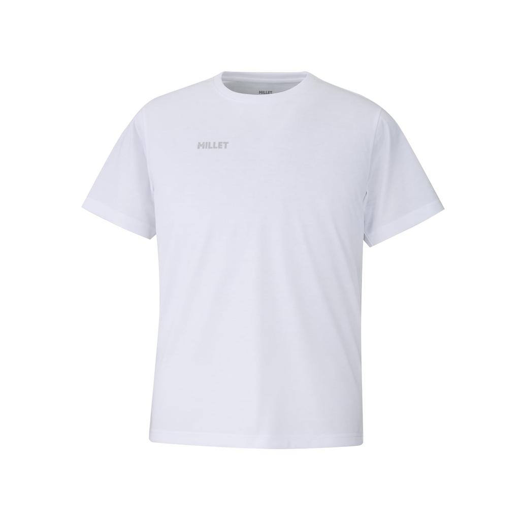 Millet Insect Barrier M Logo Short Sleeve T-Shirt, Men's, Off-White (New Logo), Size L (MIV02069)