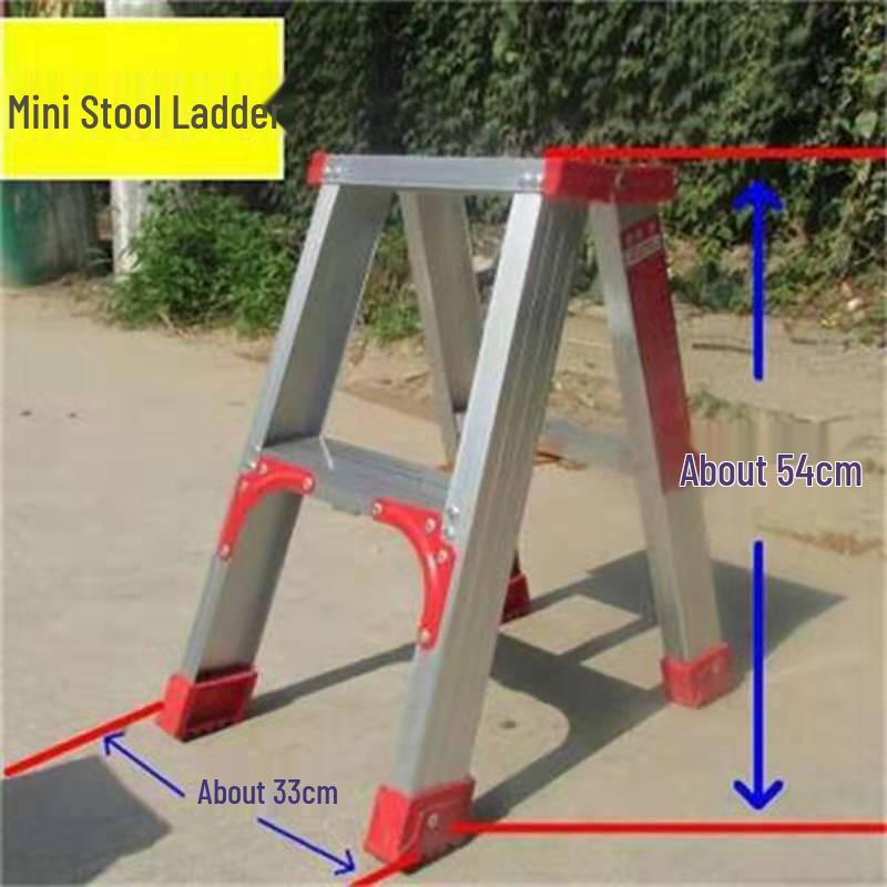 Thickened Aluminum Alloy Non-Slip Multifunctional Folding Herringbone Ladder for Home and Garden