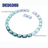 Shi Family Exquisite Purple Octagonal Rhinestone Necklace & Choker Bracelet Set