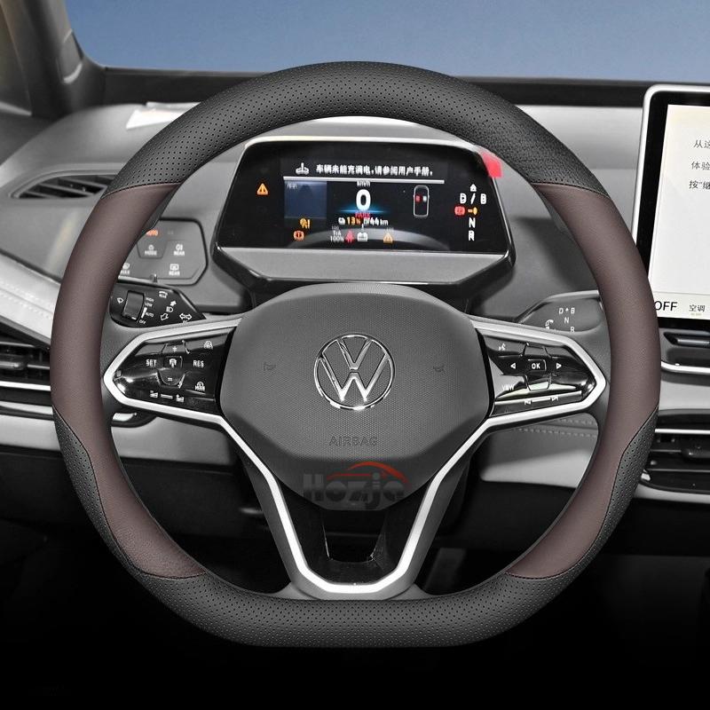 Housse de volant en cuir pour voiture pour Volkswagen Tayron Tharu Tiguan Touareg Teramont TROC TCross Taos Passat Variant Accessoires