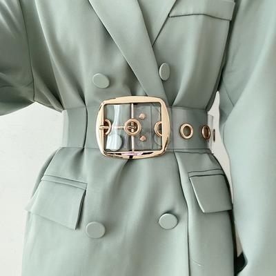 Designer Transparent Belts for Women High Quality Female Waist Wide Clear Corset Belt Plus Size Big Waistband Coat Strap