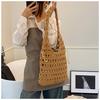 Casual Lazy Wind Large-capacity Commuter Bag Women's New Hollow Knitted Bag Slack Mesh Tote Bag