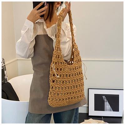 Lässiger Lazy-Wind Pendler-Tasche mit großem Fassungsvermögen Damen neue hohle Stricktasche lockere Netztasche