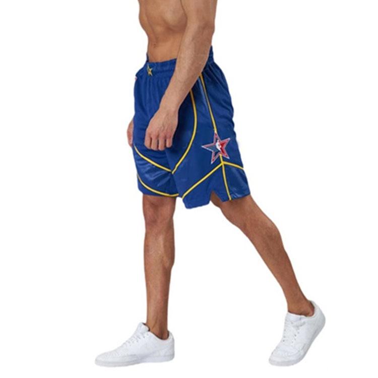 Jordan Logo Print Mid-Waist Basketball Shorts SW Fan Edition For The 21 Season NBA All-Star Game Men Bottoms Blue CV4787-495