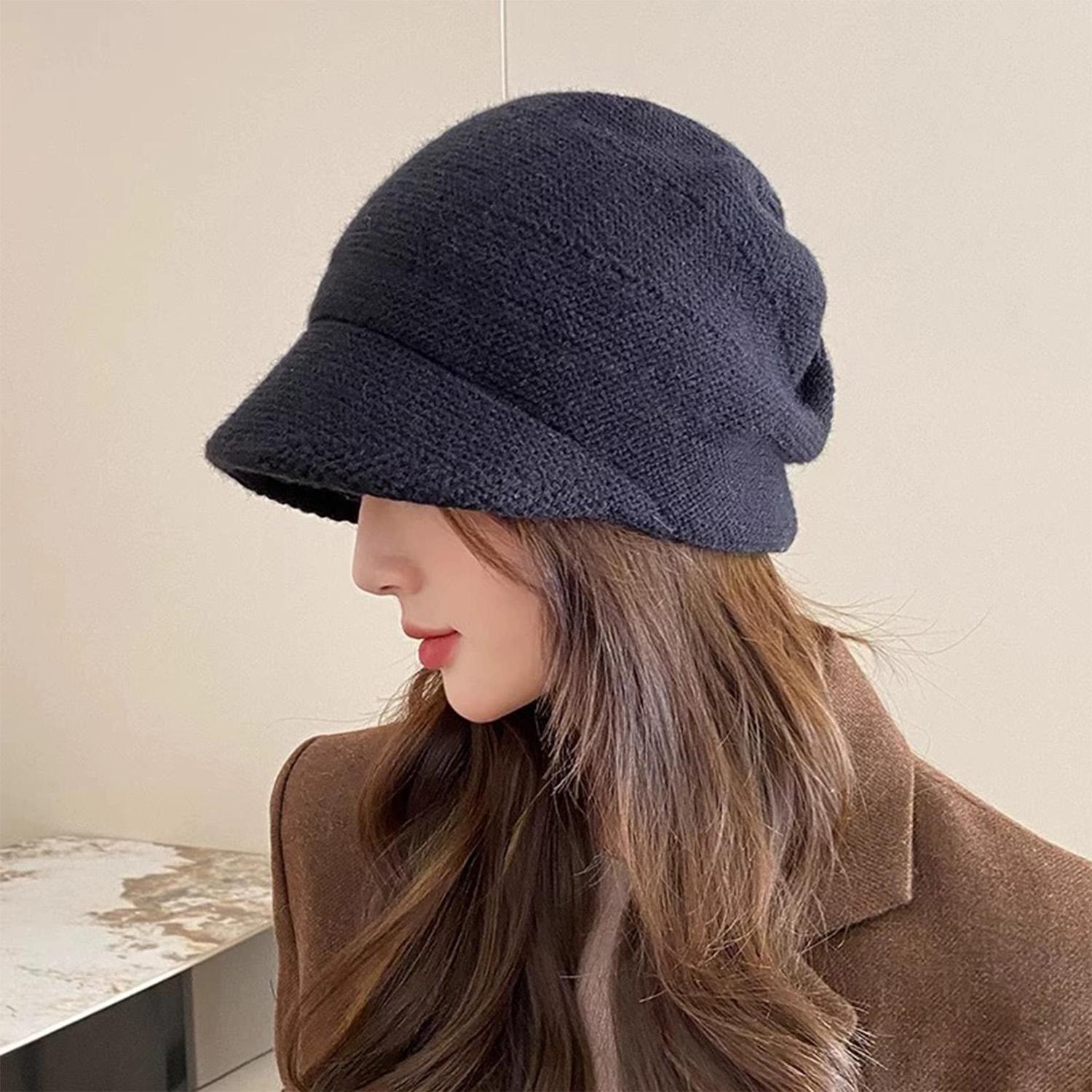 

2026 New Warm Knitted Earflap Hat Windproof Thickened Plush Hat Women Ear Protection Thermal Outdoor Motorcycle Cycling Ski Caps чёрный