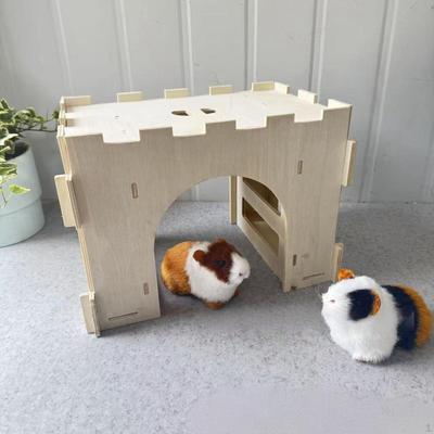 Wooden Bunny Hay Feeder Food Feeding Manger Exercise Training Playhouse Grass Holder for Small