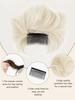 Chignon sintetico spettinato con pettine laterale e clip da chignon corto da 20 pollici con stile versatile e regolabile