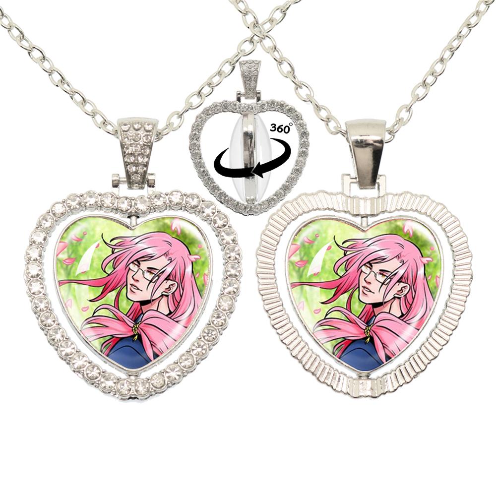 Arrival SK8 The Infinity Cartoon Skateboard Glass  Cartoon Skateboard Glass 360 Degree Rotating Heart Shaped Pendant Friend Gift