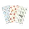 Cluster Japanese Tenugui Towel Set - Double Layered, Wasai Gauze, Fray-Resistant, Panda & Camellia Print, 3-Piece Set, 100% Cotton Gauze,