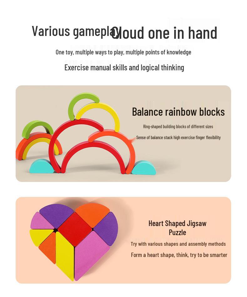 Montessori Geometric Shape Puzzle for Early Math Education - Toys for Boys and Girls Ages 1-4