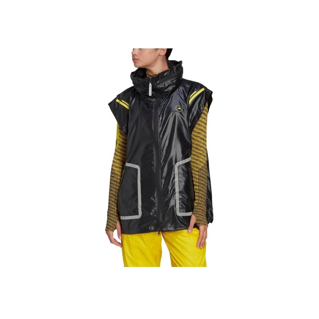 Adidas Contrast Trim Zip Sleeveless Vest Women Vests Black HI6052