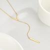 V Shaped Necklace with Bar for Women Stainless Steel Gold Chain Necklaces Party Jewelry Gifts