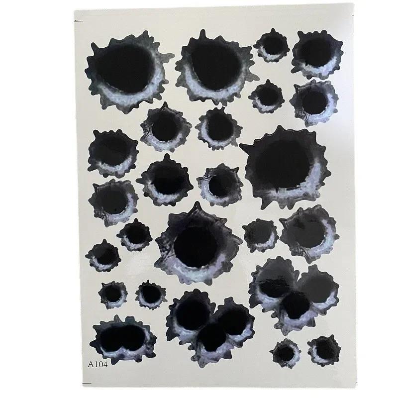 NEW 1Pcs Funny Car Stickers 3D Bullet Hole Car Side Car-covers Motorcycle Scratch Realistic Bullet Hole Waterproof Accessories