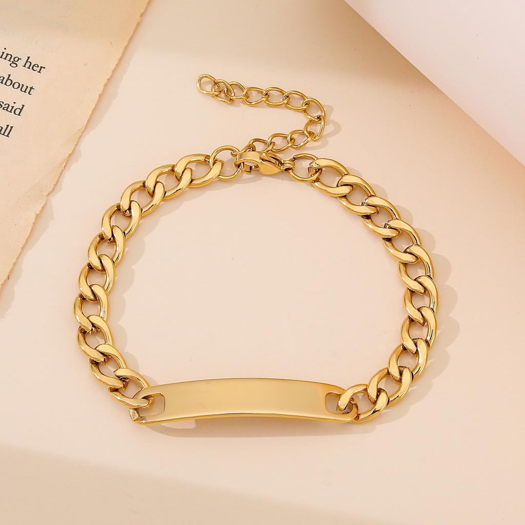 Stainless steel butterfly, crown, heart bracelet, couple bracelet, DIY personalized, smooth curved long bracelet, accessories