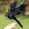 False Crow Artificial Feathered Realistic Handmade Standing/Flying Foam Home Garden Decoration Simulation Bird Mini Halloween Ornament Tree