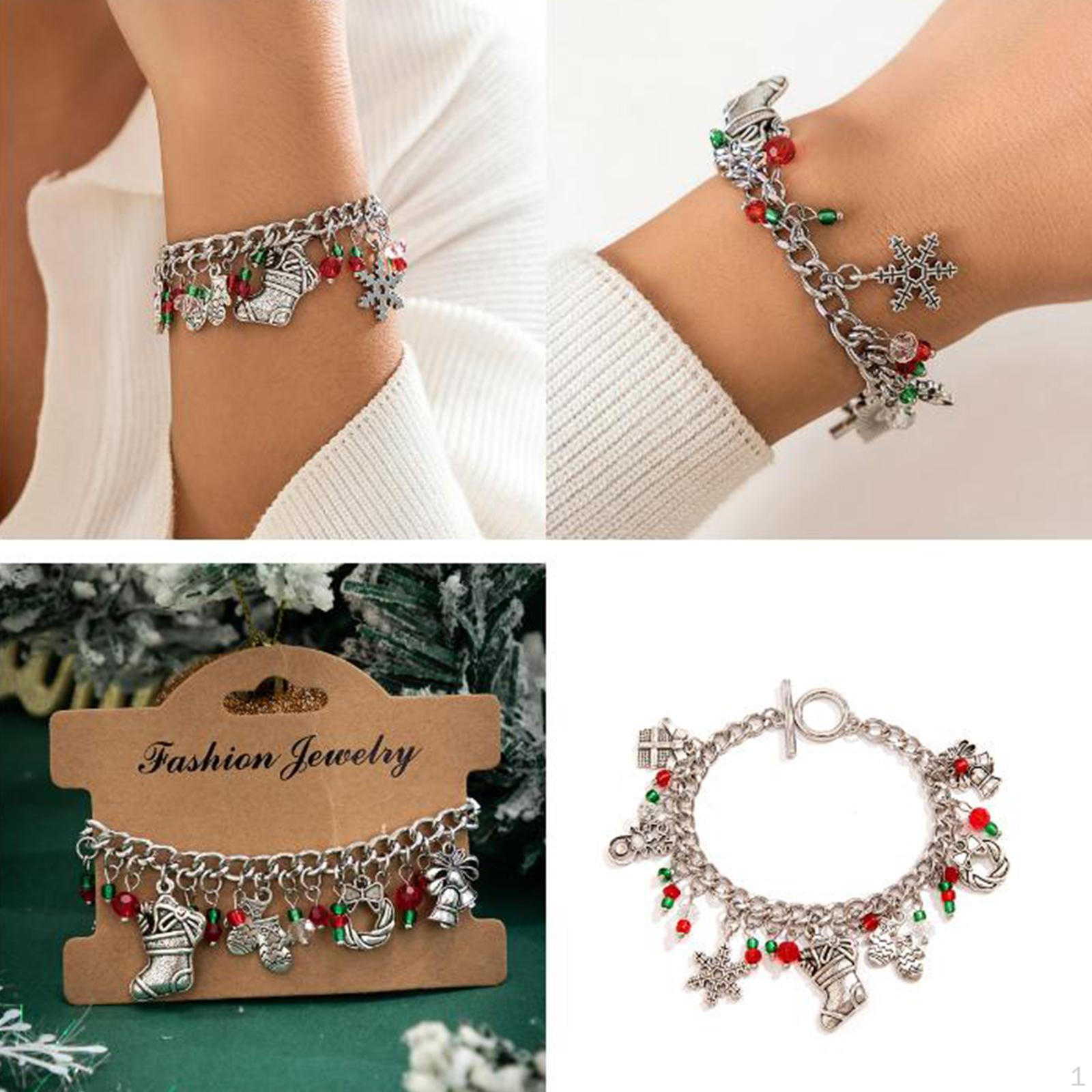 

Браслет на Рождество, идея подарка, праздничное украшение, набор для творчества своими руками для детей и женщин style A