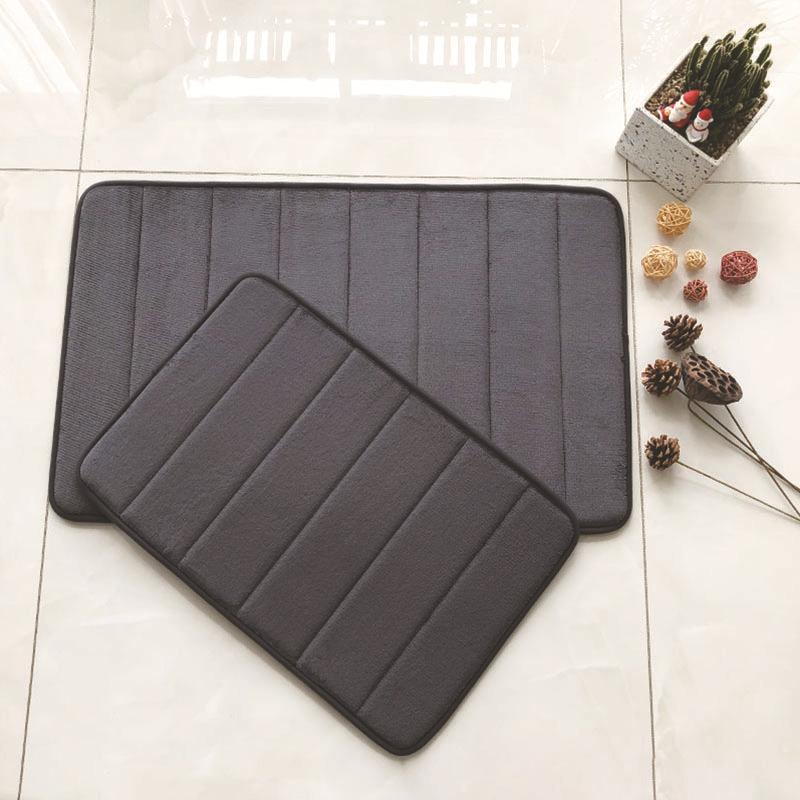 2026 1pc Thickened Floor Mat, Bathroom Absorbent Foot Mat, Household Anti Slip Mat, Quilted Memory Foam Door Mat, Coral Velvet Door Mat