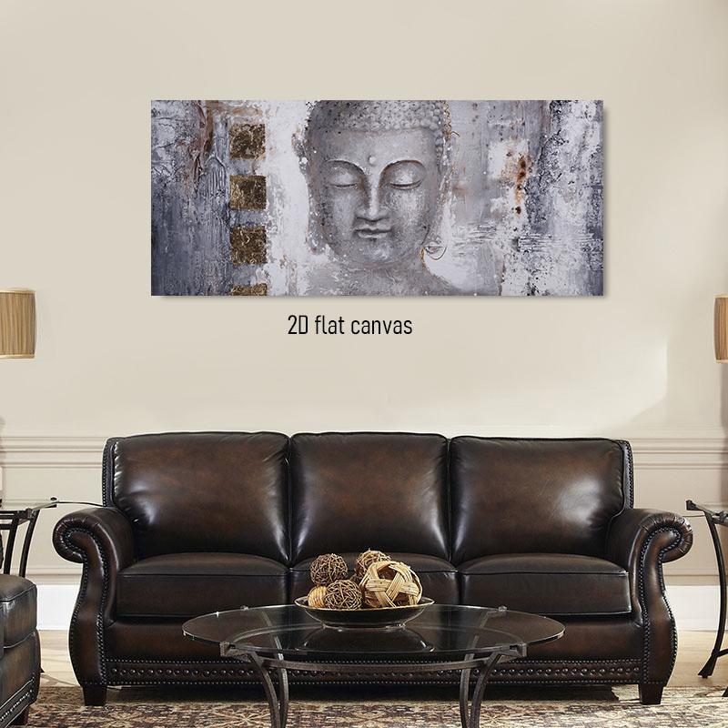 

1 piece: Modern abstract Buddha head decorative painting, hand-painted textured canvas wall hanging, Zen-inspired wall painting (as the picture,50x100cm No Frame)